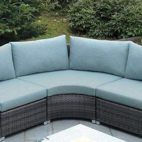 Morgana CM-OS2121-CNR Dark Gray Wicker/Gray Cushion Contemporary Corner Chair By Furniture Of America - sofafair.com
