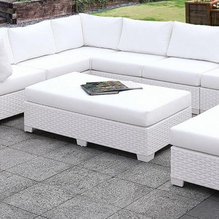 Somani CM-OS2128WH-SET1 White Contemporary U-Sectional + Ottoman By furniture of america - sofafair.com