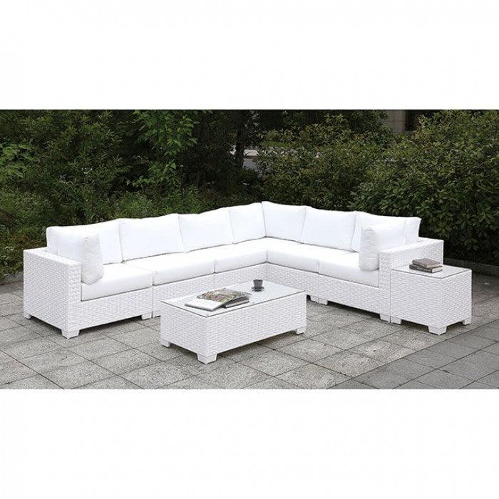Somani CM-OS2128WH-SET10 L-Sectional + Coffee Table By Furniture Of AmericaBy sofafair.com