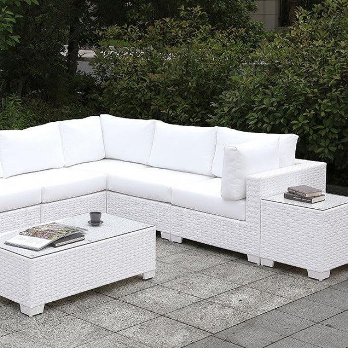 Somani CM-OS2128WH-SET10 L-Sectional + Coffee Table By Furniture Of AmericaBy sofafair.com