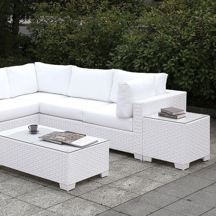 Somani CM-OS2128WH-SET11 L-Sectional + Coffee Table By Furniture Of AmericaBy sofafair.com