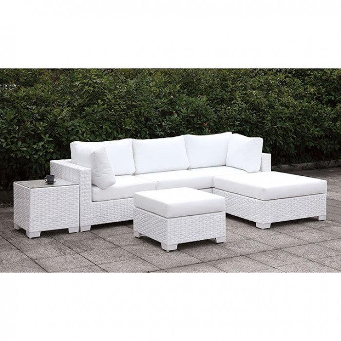 Somani CM-OS2128WH-SET14 SMALL L-Sectional W/ RIGHT Chaise + Ottoman By Furniture Of AmericaBy sofafair.com
