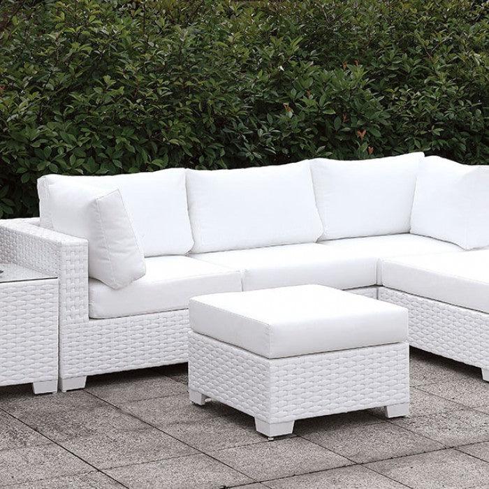 Somani CM-OS2128WH-SET21 White Contemporary Small L-Sectional W/ RIGHT Chaise + Ottoman By furniture of america - sofafair.com