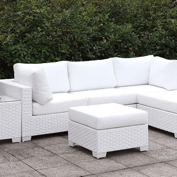 Somani CM-OS2128WH-SET14 White Contemporary SMALL L-Sectional W/ RIGHT Chaise + Ottoman By furniture of america - sofafair.com