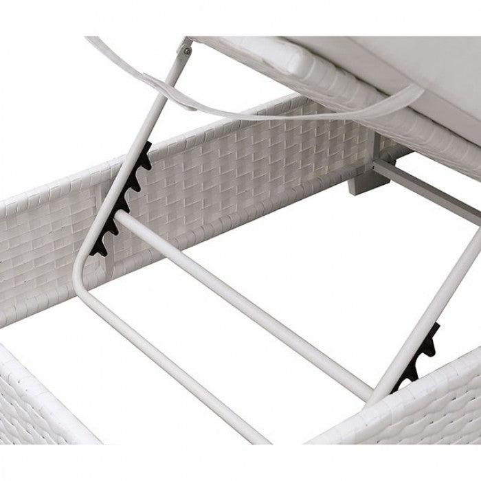 Somani CM-OS2128WH-SET19 Adjustable Chaise + End Table By Furniture Of AmericaBy sofafair.com