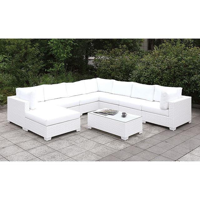 Somani CM-OS2128WH-SET7 White Contemporary U-Sectional + Coffee Table By Furniture Of America - sofafair.com