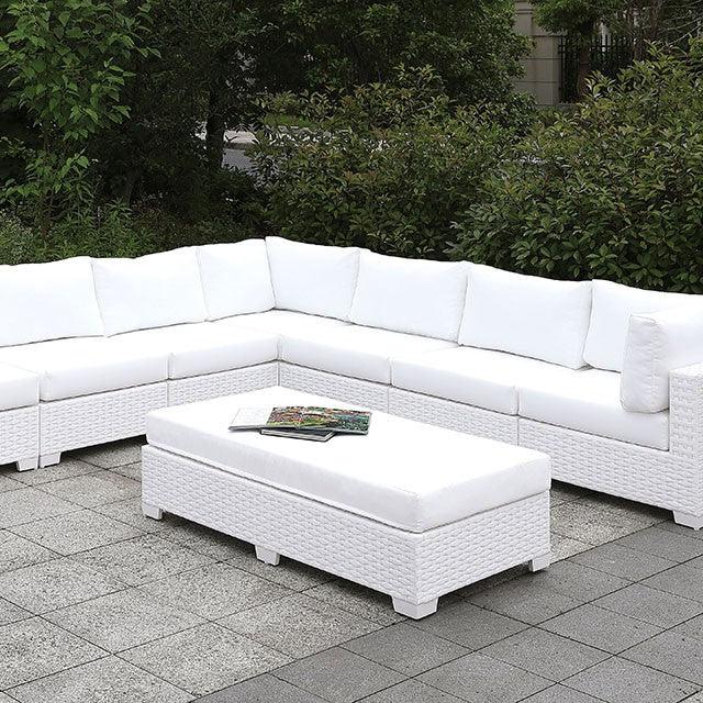 Somani CM-OS2128WH-SET9 White Contemporary Large L-Sectional + Bench By Furniture Of America - sofafair.com