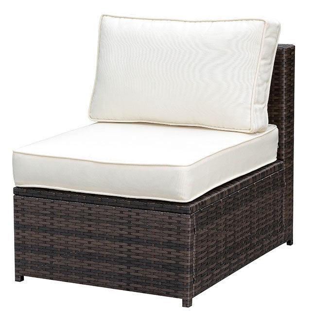 Ilona CM-OS2136-H Brown/Beige Contemporary Armless Chair By Furniture Of America - sofafair.com