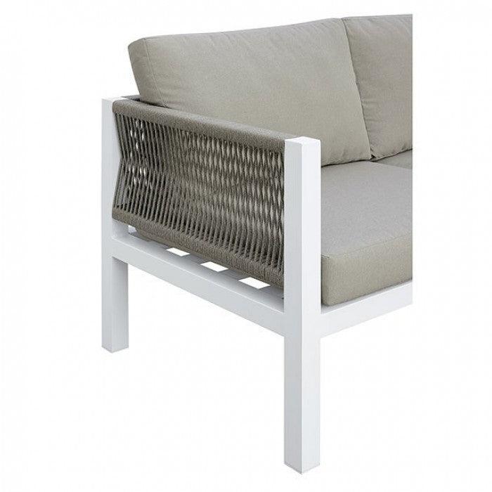 Sasha CM-OS2138 White/Light Taupe Contemporary Sectional By furniture of america - sofafair.com