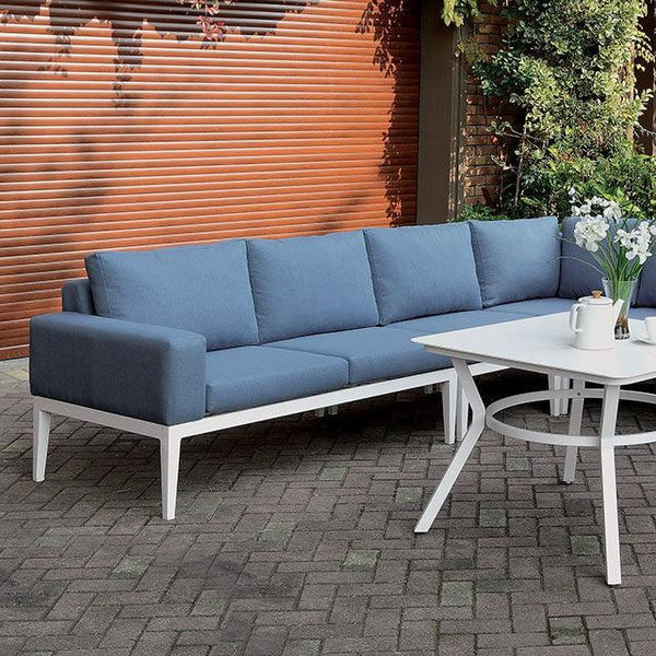 Sharon CM-OS2139 White/Blue Contemporary Sectional By Furniture Of America - sofafair.com