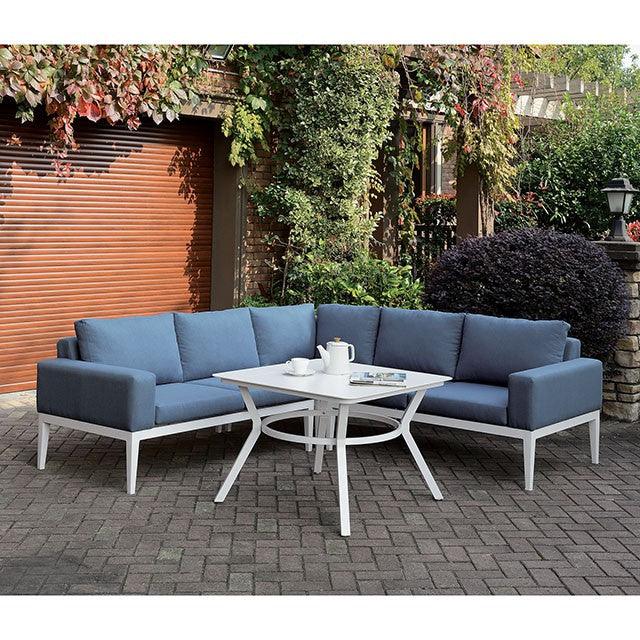 Sharon CM-OS2139 White/Blue Contemporary Sectional By Furniture Of America - sofafair.com