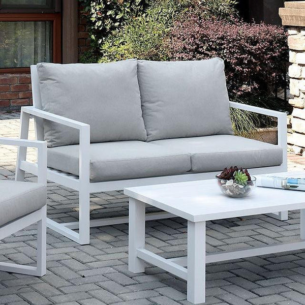India CM-OS2590BG-LV Beige/White Contemporary Patio Love Seat By Furniture Of America - sofafair.com