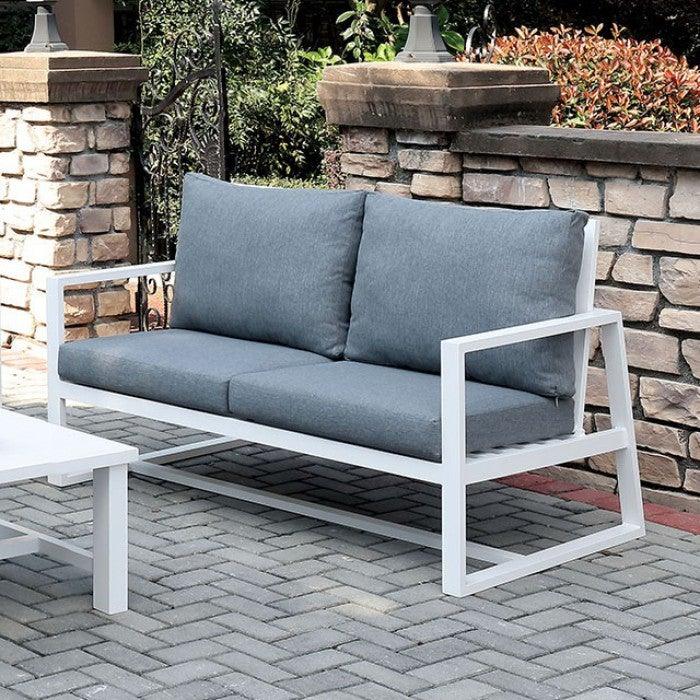 India CM-OS2590GY-LV Gray/White Contemporary Patio Love Seat By furniture of america - sofafair.com