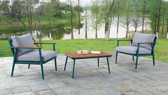 Marsha CM-OT1845-3PK Gray/Green/Oak Contemporary 3 Pc. Outdoor Set By Furniture Of America - sofafair.com