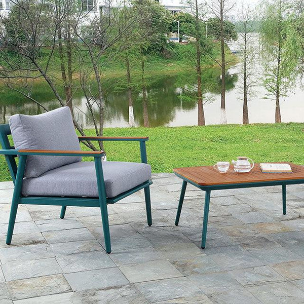 Marsha CM-OT1845-3PK Gray/Green/Oak Contemporary 3 Pc. Outdoor Set By Furniture Of America - sofafair.com
