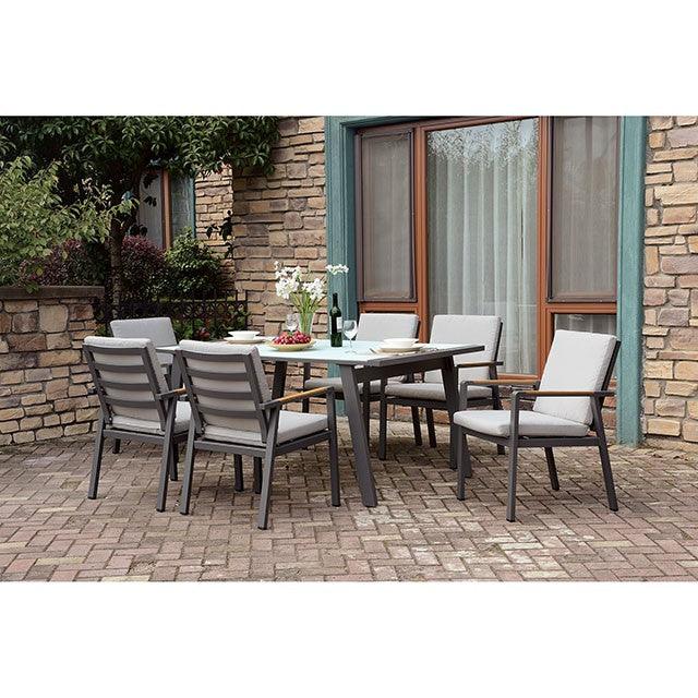 Alycia CM-OT2141T White/Gray Transitional Patio Table By Furniture Of America - sofafair.com