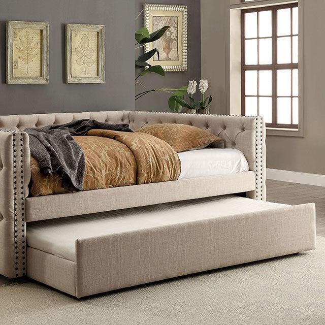 Suzanne CM1028TR Ivory Transitional Trundle By Furniture Of America - sofafair.com