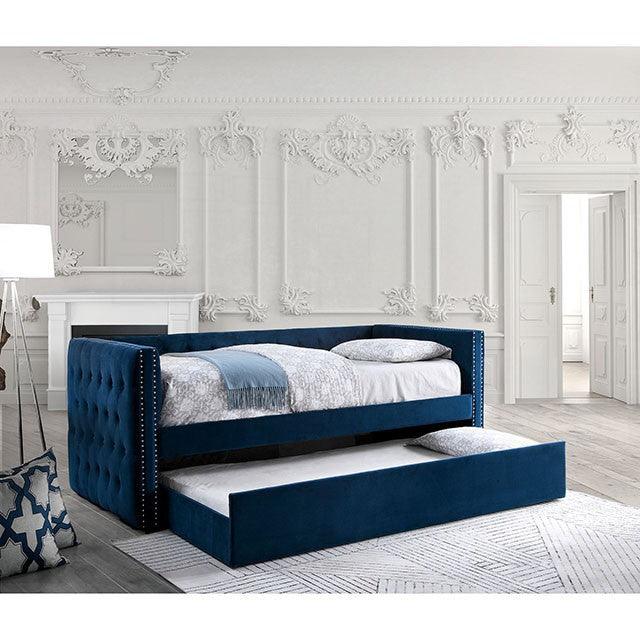 Susanna CM1739NV Navy Transitional Daybed w/ Trundle By Furniture Of America - sofafair.com