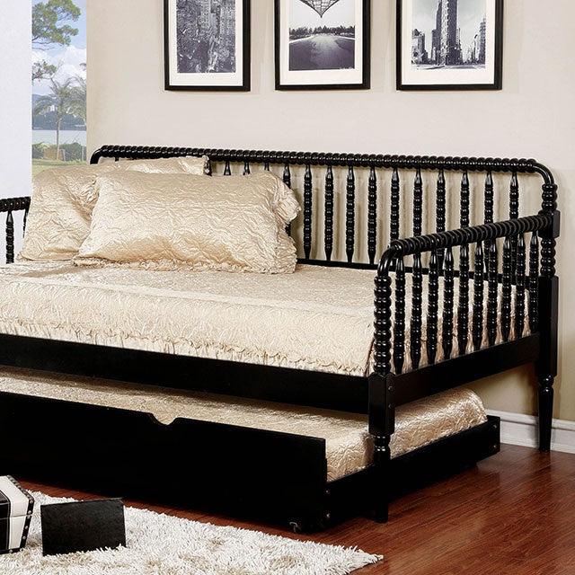 Linda CM1741BK Black Traditional Twin Daybed By Furniture Of America - sofafair.com