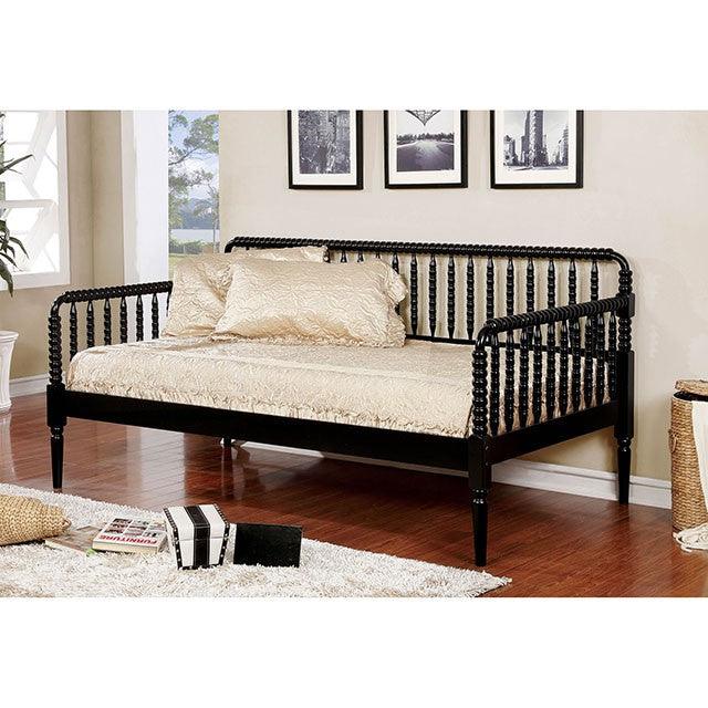 Linda CM1741BK Black Traditional Twin Daybed By Furniture Of America - sofafair.com