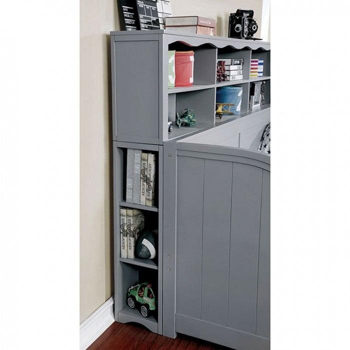 Frida CM1950GY-BC Gray Cottage Bookcase By furniture of america - sofafair.com