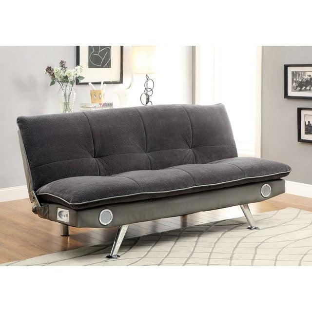 Gallagher CM2675GY Gray Contemporary Futon Sofa By Furniture Of America - sofafair.com
