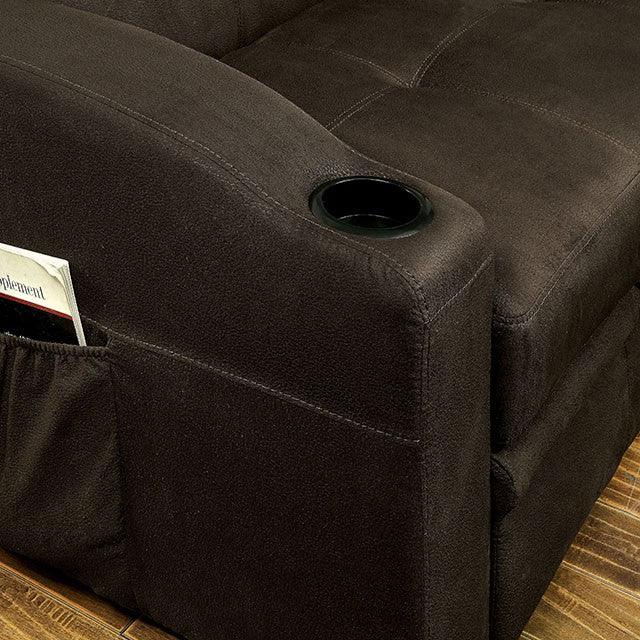 Mavis CM2691 Dark Brown Transitional Futon Sofa By Furniture Of America - sofafair.com
