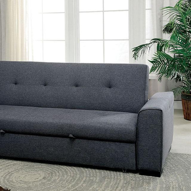 Reilly CM2815 Gray Contemporary Futon Sofa By Furniture Of America - sofafair.com
