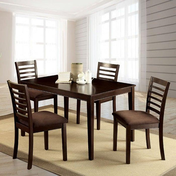 Eaton CM3001T-5PK Espresso Transitional 5 Pc. Dining Table Set By furniture of america - sofafair.com
