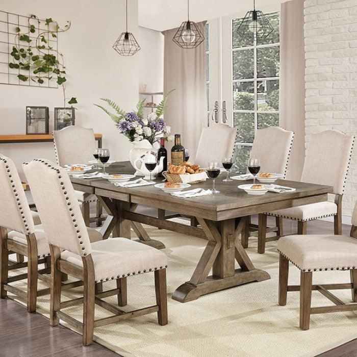 Furniture Of America Julia Dining Table CM3014T Light Oak/Beige Rustic ...