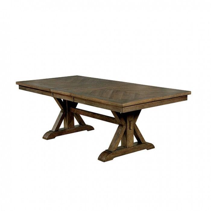 Julia CM3014T Light Oak/Beige Rustic Dining Table By furniture of america - sofafair.com