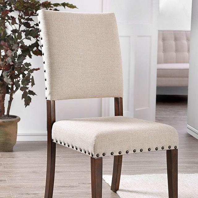 Aurora Solis CM3018SC Brown Cherry/Ivory Industrial Side Chair (2/Ctn) By Furniture Of America - sofafair.com