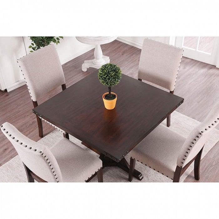 Glenbrook CM3018T Brown Cherry Industrial Dining Table By furniture of america - sofafair.com