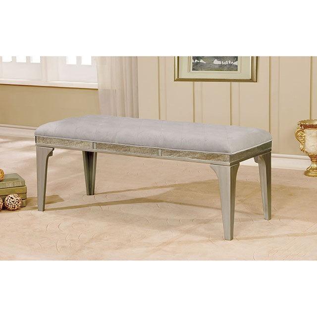 Diocles CM3020BN Silver/Gray Transitional Bench By Furniture Of America - sofafair.com