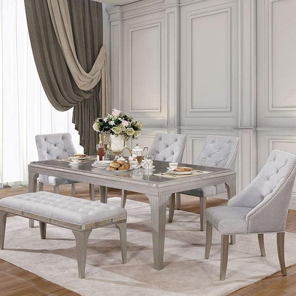 Diocles CM3020T Silver/Gray Transitional Dining Table By Furniture Of America - sofafair.com
