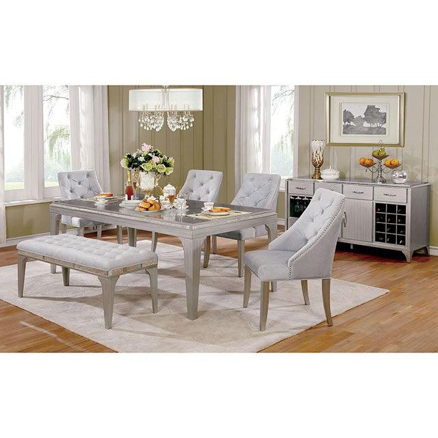 Diocles CM3020BN Silver/Gray Transitional Bench By Furniture Of America - sofafair.com