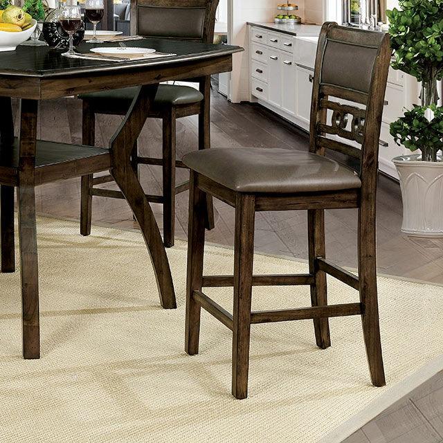 Flick CM3023PC Walnut/Warm Gray Transitional Counter Ht. Side Chair (2/Ctn) By Furniture Of America - sofafair.com