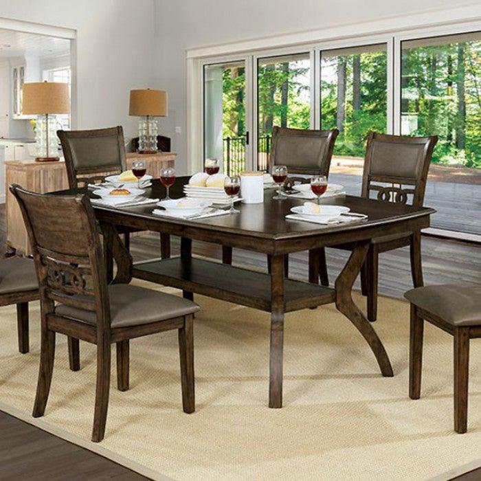 Holly CM3023T Antique Walnut/Warm Gray Transitional Dining Table By furniture of america - sofafair.com