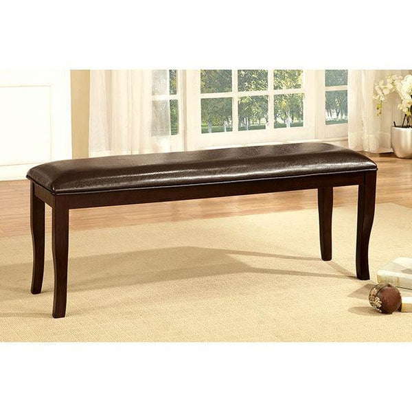 Woodside CM3024BN Dark Cherry/Espresso Transitional Bench By Furniture Of America - sofafair.com