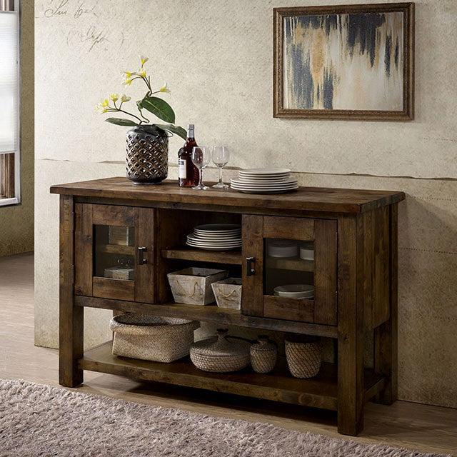Reproduction Rustic Server Furniture Of America Kristen Server CM3060SV Rustic Oak Rustic ...