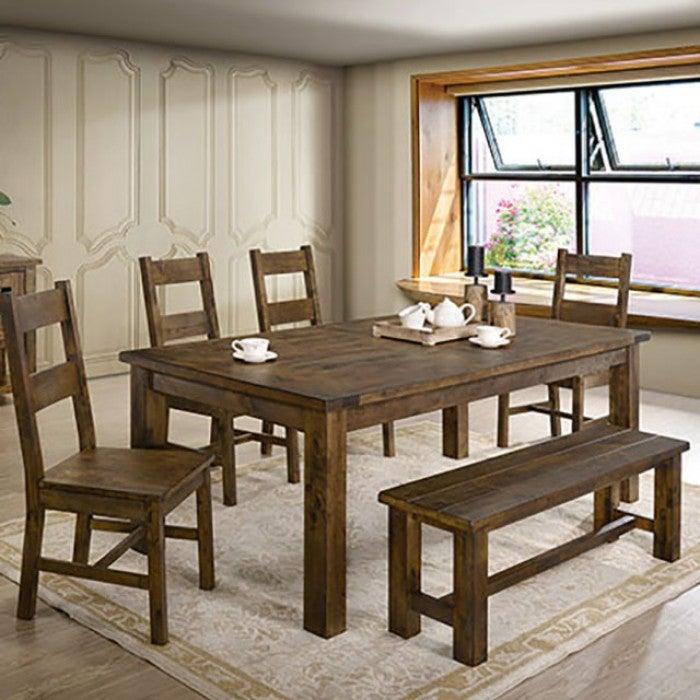 Kristen CM3060T Rustic Oak Rustic Dining Table By furniture of america - sofafair.com
