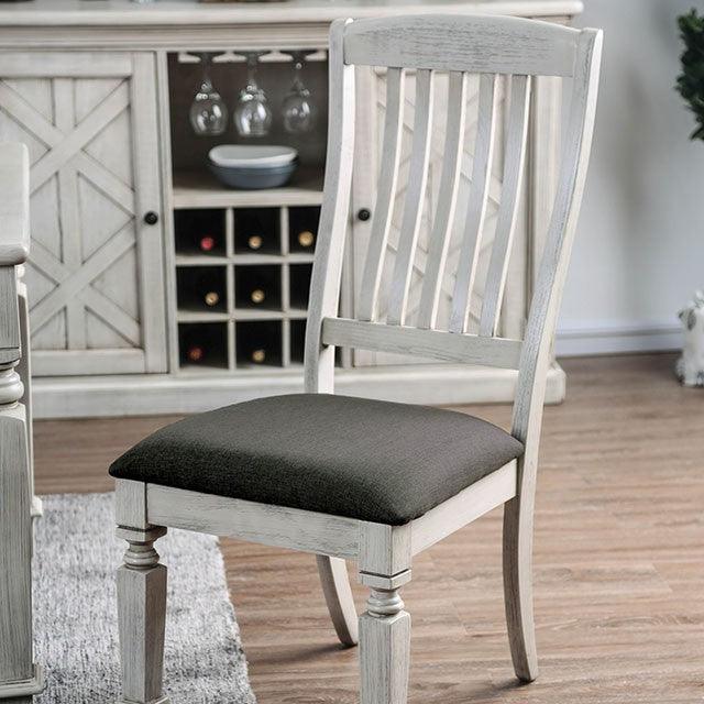 Georgia CM3089SC Antique White/Gray Transitional Side Chair (2/Ctn) By Furniture Of America - sofafair.com