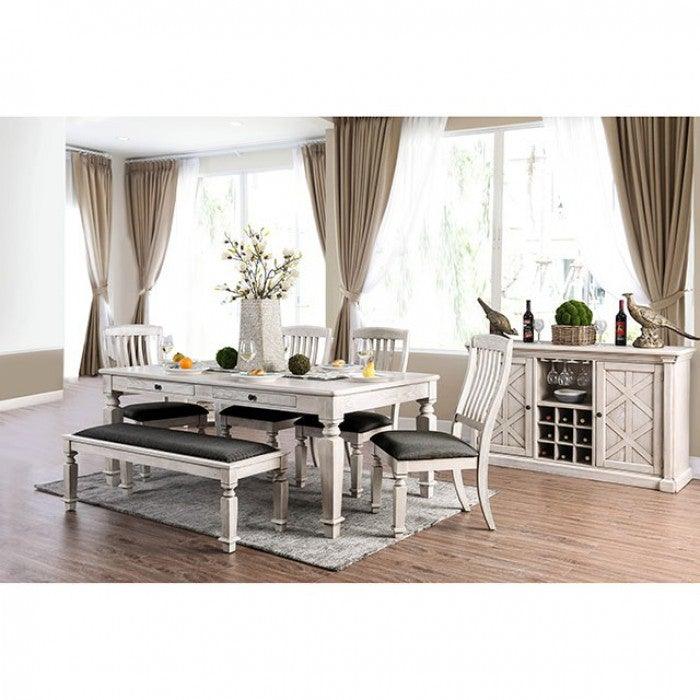 Georgia CM3089T Antique White/Gray Transitional Dining Table By furniture of america - sofafair.com