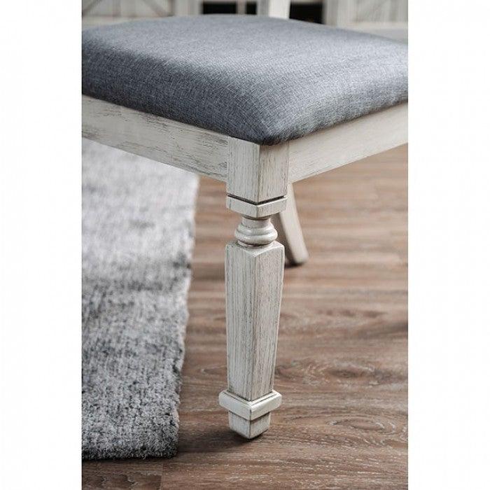 Georgia CM3089T Antique White/Gray Transitional Dining Table By furniture of america - sofafair.com