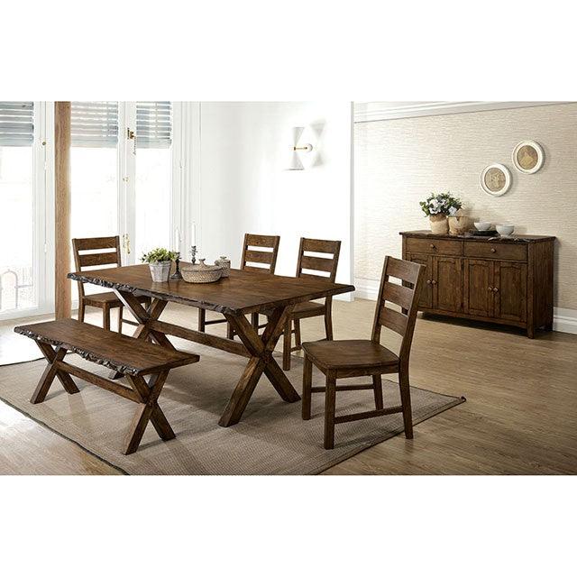 Woodworth CM3114T Walnut Rustic Dining Table By Furniture Of America - sofafair.com