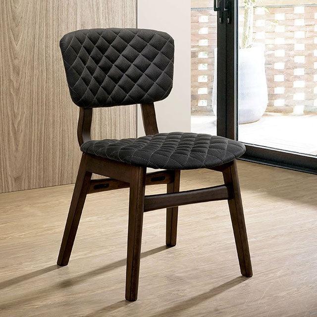 Shayna CM3139MC Walnut/Gray Mid-century Modern Side Chair (2/Ctn) By Furniture Of America - sofafair.com