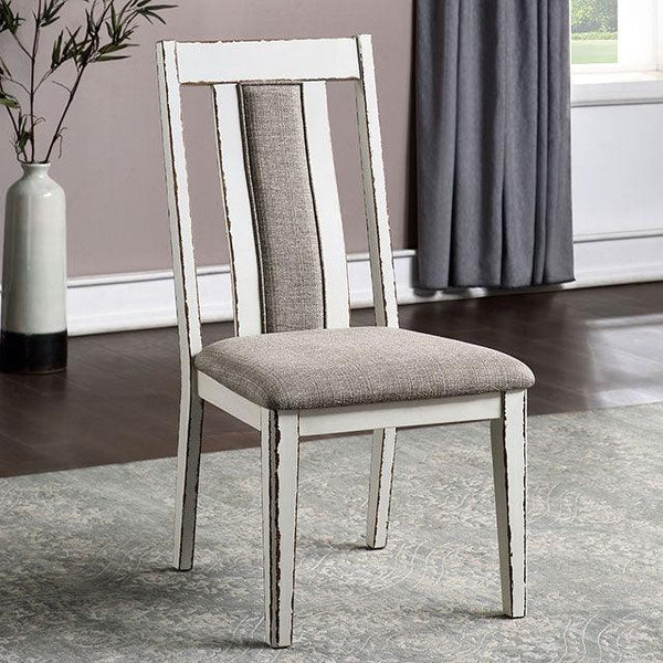 Halsey CM3142SC Weathered White/Warm Gray Rustic Side Chair (2/Box) By Furniture Of America - sofafair.com
