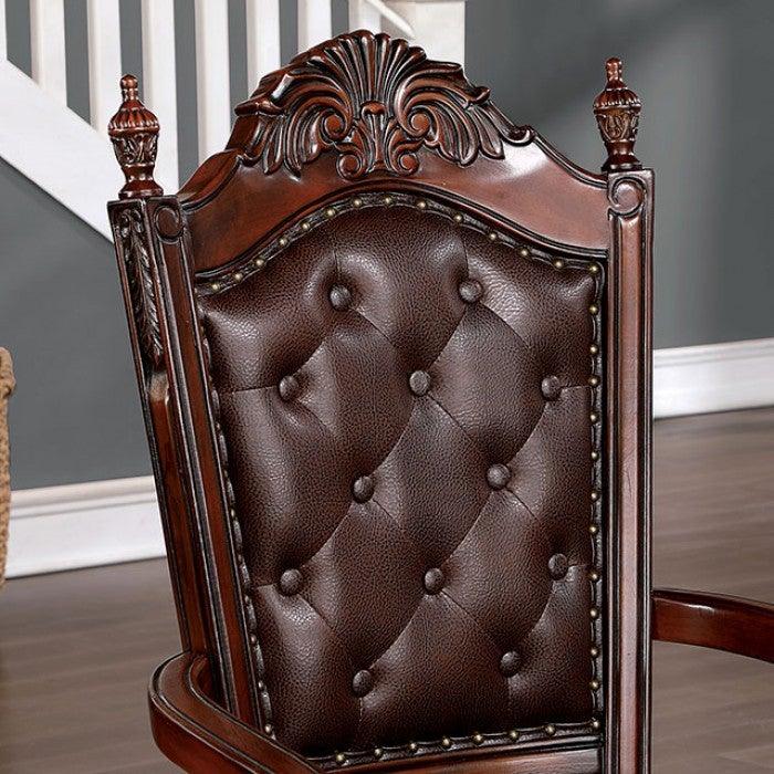 Canyonville CM3144AC Brown Cherry/Dark Brown Traditional Arm Chair (2/Box) By furniture of america - sofafair.com