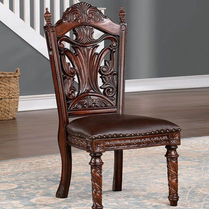 Canyonville CM3144SC Brown Cherry/Dark Brown Traditional Side Chair (2/Box) By furniture of america - sofafair.com