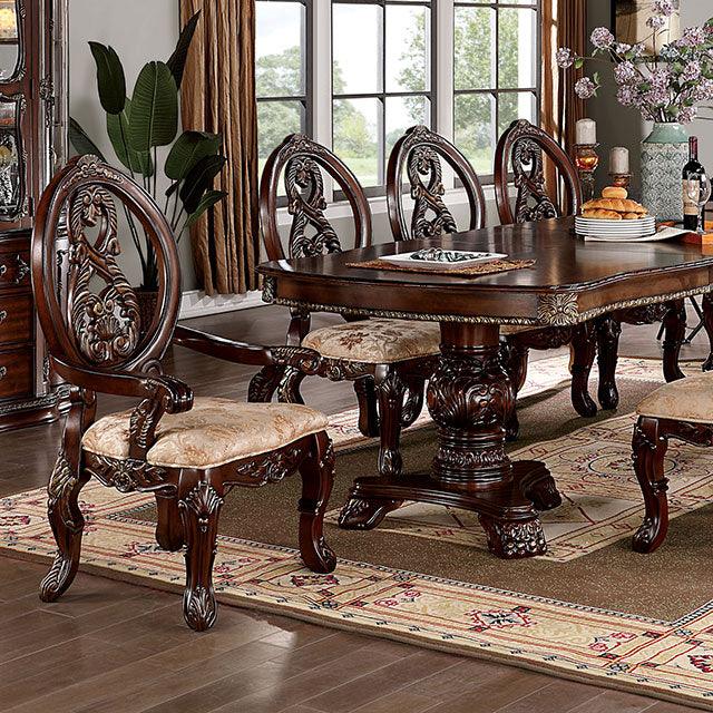 Normandy CM3145T Brown Cherry Traditional Dining Table By Furniture Of America - sofafair.com